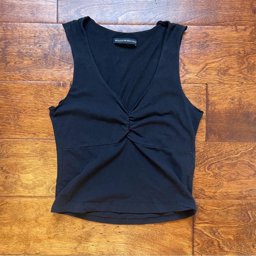 Black brandy melville v neck tank top